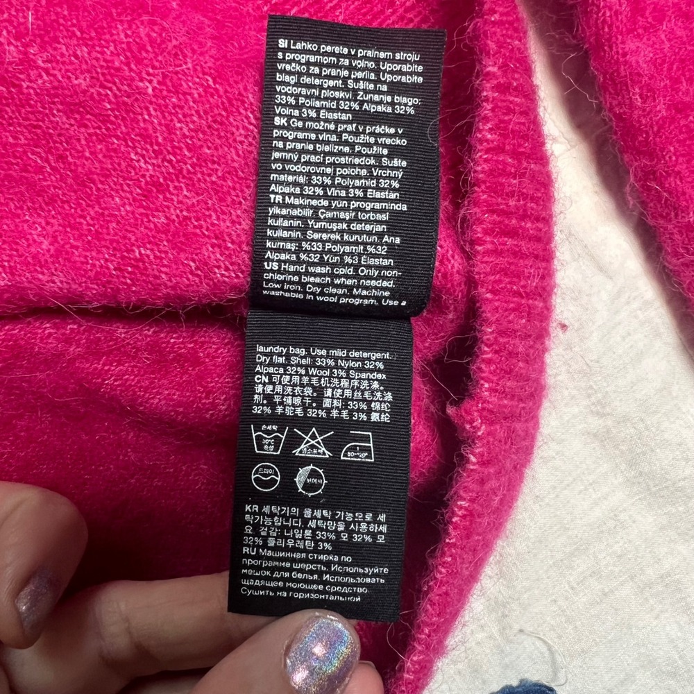 & Other Stories Paris Atelier Fuchsia Pink Alpaca Wool Blend Sweater Small - Picture 4 of 6